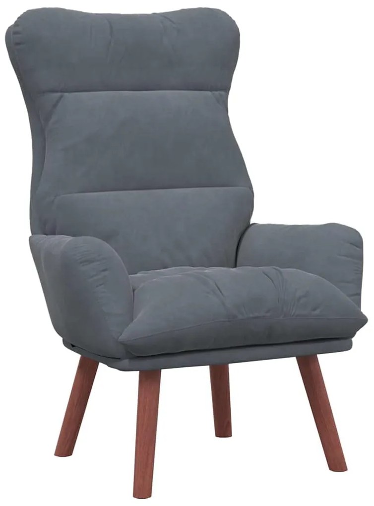 vidaXL Χαλαρωτική Πολυθρόνα Σκούρο γκρι 69 x 74 x 93 εκ. Βελούδο