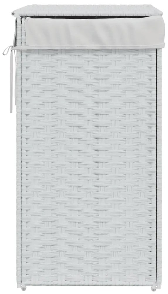 vidaXL Καλάθι Πλυντηρίου με Καπάκι Λευκό 46x33x60 εκ. Συνθετικό Ρατάν