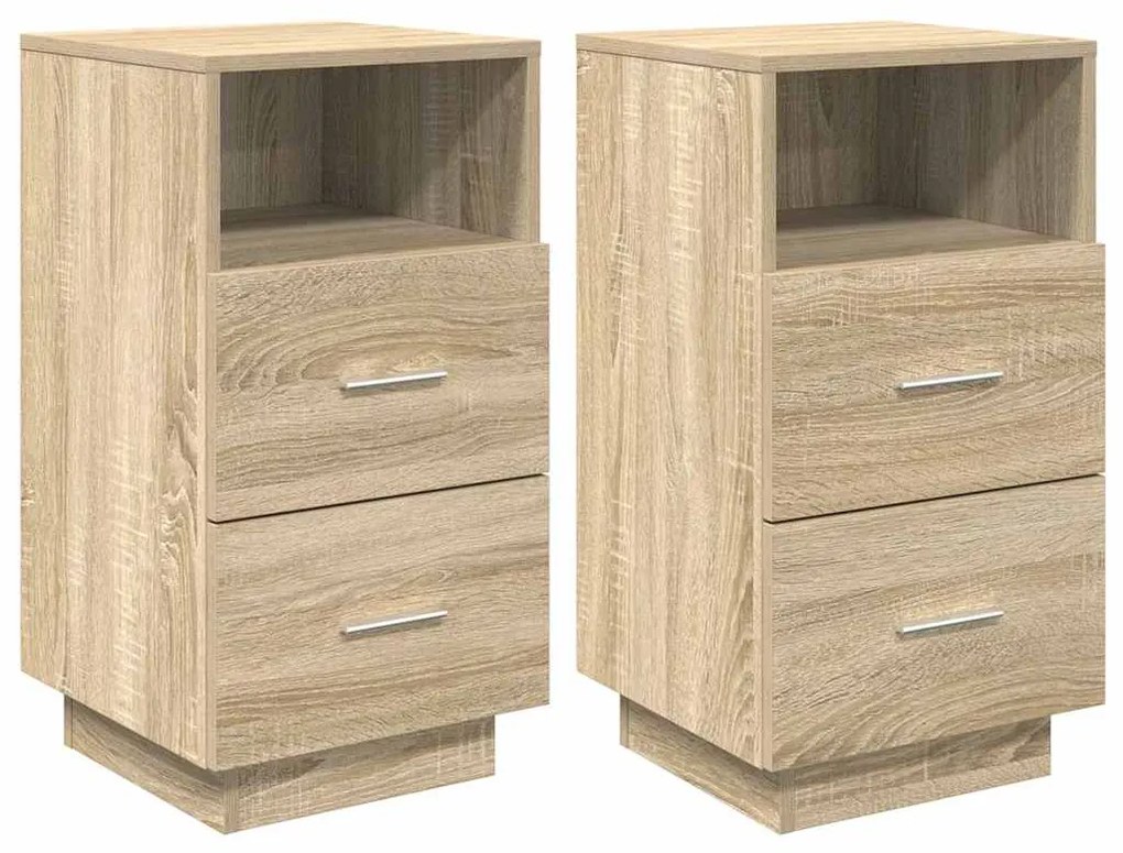 Κομοδίνα 2 τεμάχια με 2 συρτάρια Sonoma Δρυς 36x36x68 εκ. - Καφέ