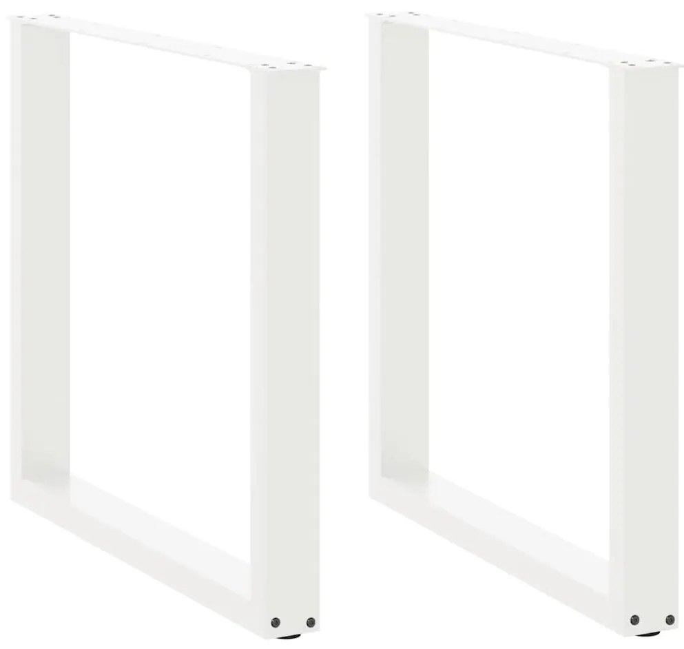 Πόδια Τραπεζαρίας σε Σχήμα U 2 τεμ. Λευκά 80x(72-73) εκ. Ατσάλι