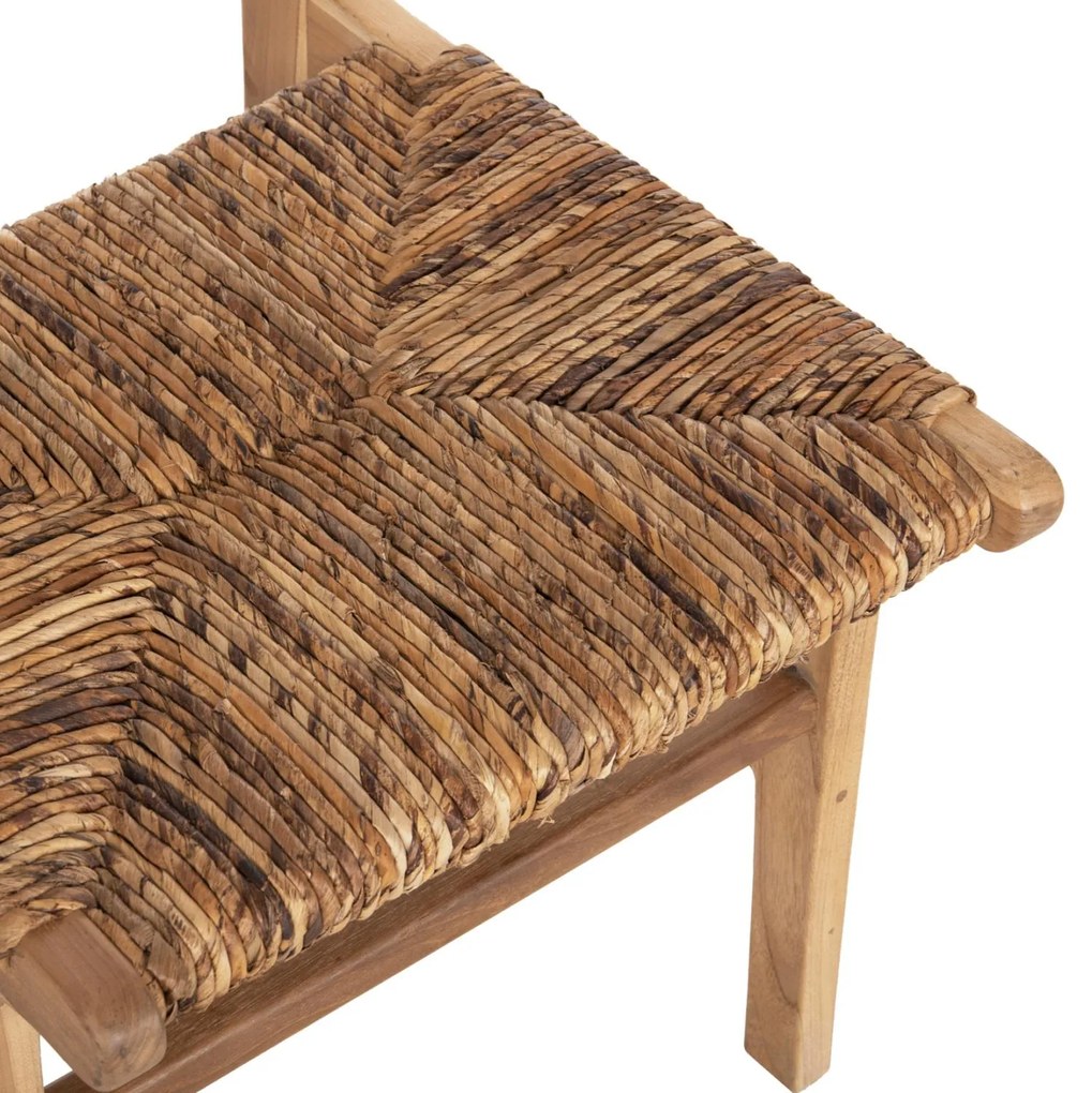 Καρέκλα C9399.11 Ξύλο Teak με Ψάθινη πλάτη και κάθισμα σε Φυσικό 51x60,5x88Yεκ. 51x60.5x88 εκ.