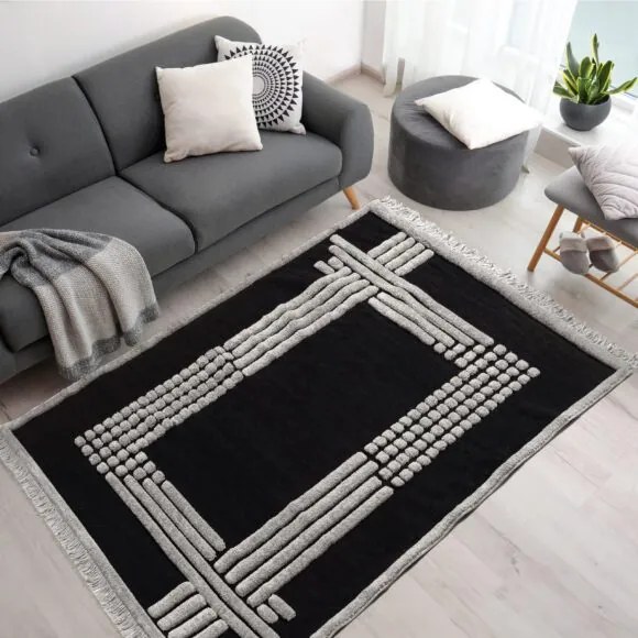 Beauty Home Χαλί Noir Art 9437 200x290 Black Μαύρο