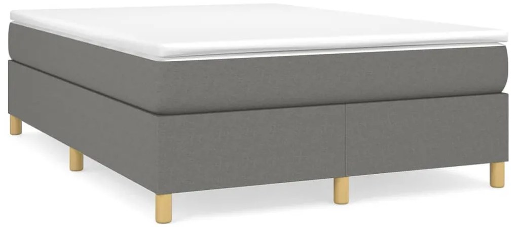 vidaXL Κρεβάτι Boxspring με Στρώμα Σκούρο Γκρι 140x190 εκ. Υφασμάτινο