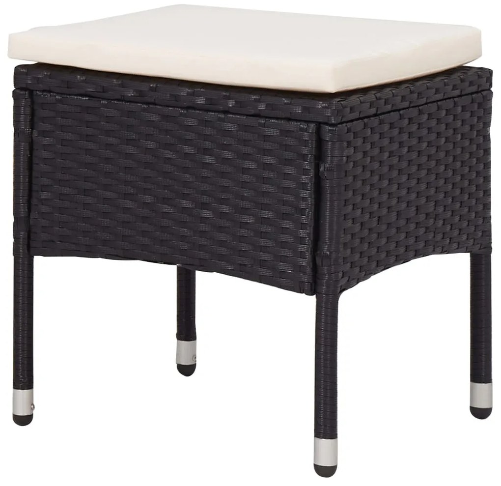 vidaXL Σετ Τραπεζαρίας Εξωτερικού Χώρου 5 τεμ. Μαύρο Συνθ. Ρατάν/Γυαλί