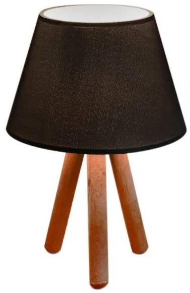 Επιτραπέζιο Φωτιστικό Lander Ύφασμα Pvc-ξύλο 22x17x32εκ Megapap-GP029-0020,3-Μαύρο GP029-0020,3