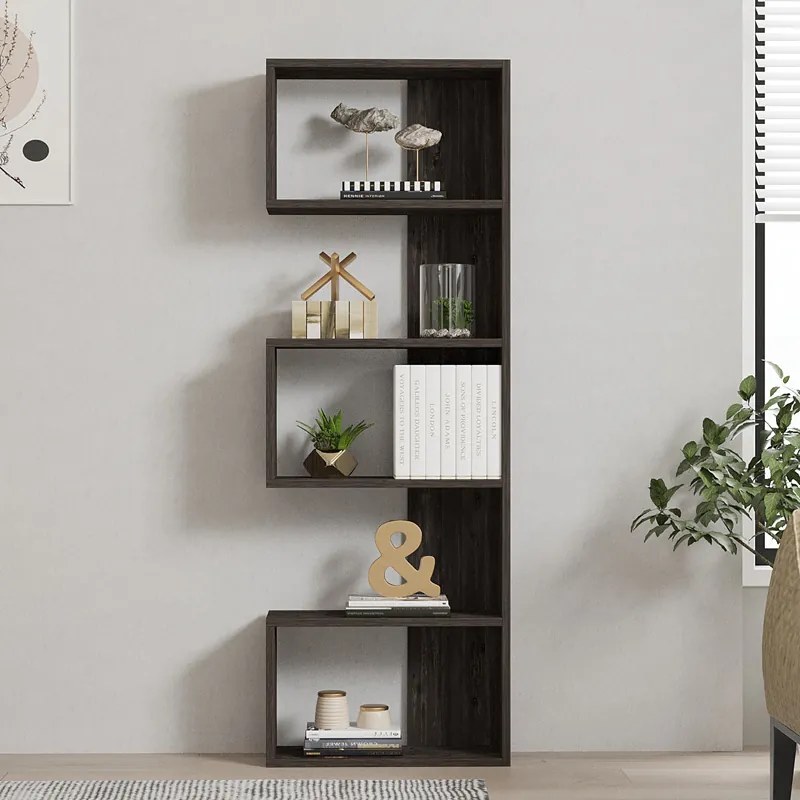 ΒΙΒΛΙΟΘΗΚΗ CASCADE PAKOWORLD ΣΕ ΣΚΟΥΡΟ ΚΑΡΥΔΙ ΑΠΟΧΡΩΣΗ 51.8X22X150ΕΚ