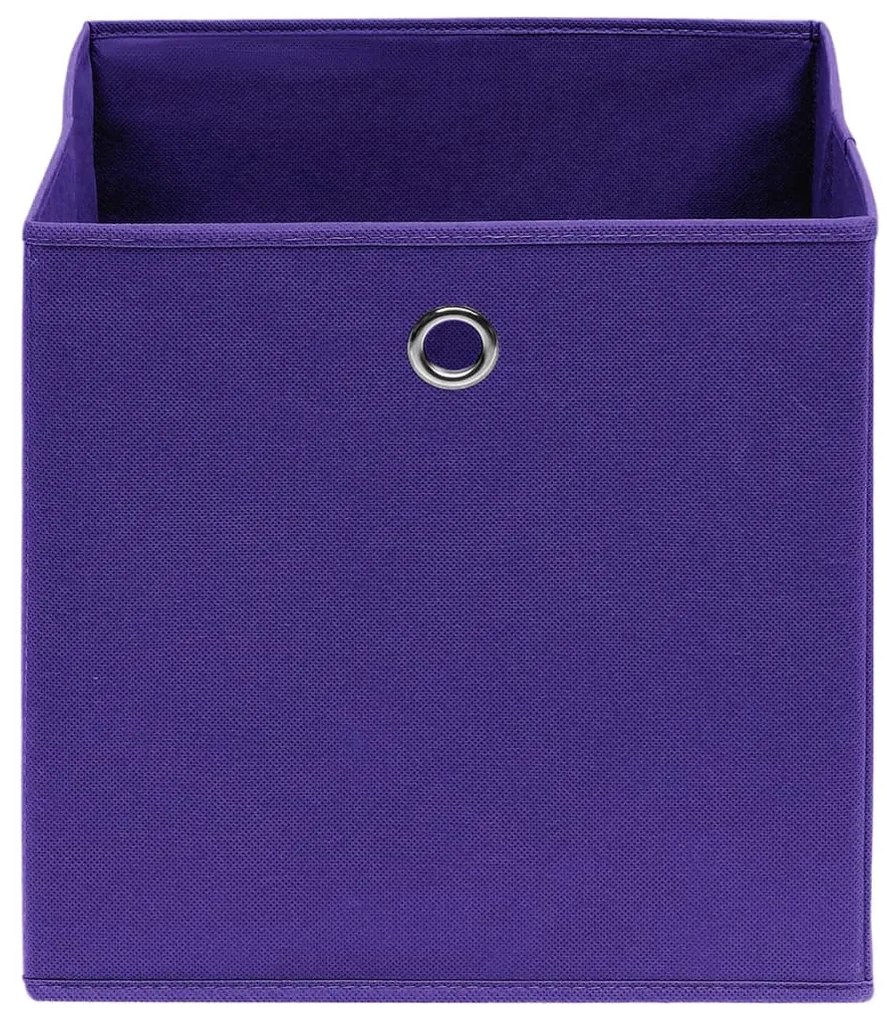 vidaXL Κουτιά Αποθήκευσης 10 τεμ. Μοβ 28x28x28 εκ. Ύφασμα Non-woven