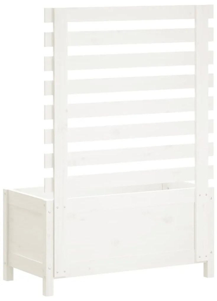 vidaXL Ζαρντινιέρα με Ράφι Λευκή 79 x 39,5 x 114 εκ. Μασίφ Ξύλο Πεύκου