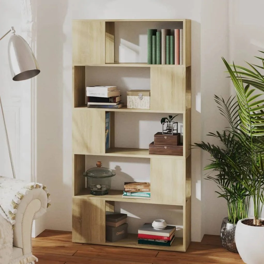 vidaXL Βιβλιοθήκη/Διαχωριστικό Χώρου Sonoma Δρυς 80x24x155 εκ. Μοριοσ.