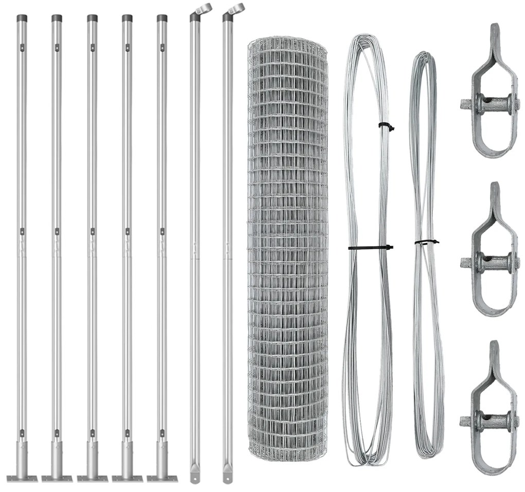vidaXL Euro Fence με 7 Φλάντζες 1.6x10 μ Γαλβανισμένος Χάλυβας