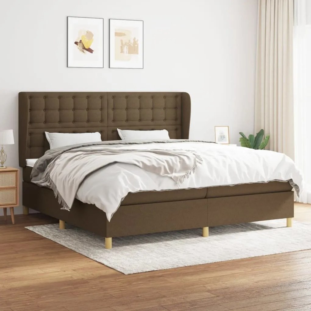 ΚΡΕΒΑΤΙ BOXSPRING ΜΕ ΣΤΡΩΜΑ ΣΚΟΥΡΟ ΚΑΦΕ 200X200 ΕΚ. ΥΦΑΣΜΑΤΙΝΟ 3128872