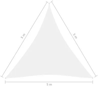 Πανί σκίασης τριγωνικό λευκό HDPE 5x5x5m