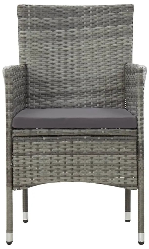 vidaXL Σαλόνι Κήπου 4 Τεμαχίων Γκρι από Συνθετικό Ρατάν με Μαξιλάρια