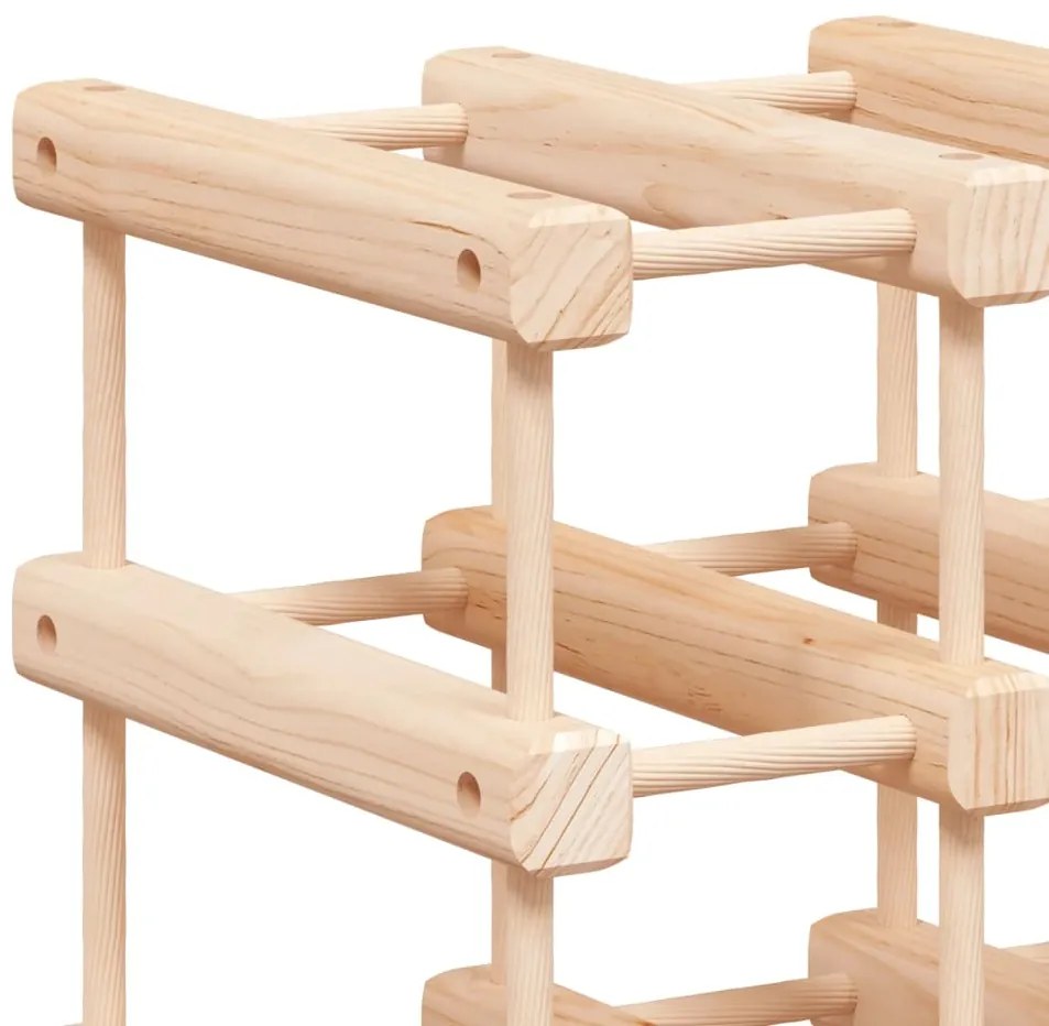 vidaXL Ραφιέρα Κρασιών 120 Κρασιά 112,5x23x123,5εκ. Μασίφ Ξύλο Πεύκου