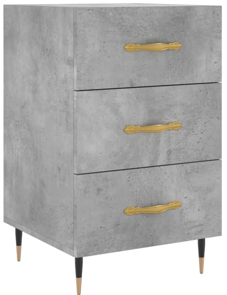 vidaXL Κομοδίνο Γκρι Σκυροδέματος 40x40x66 εκ. από Επεξεργασμένο Ξύλο