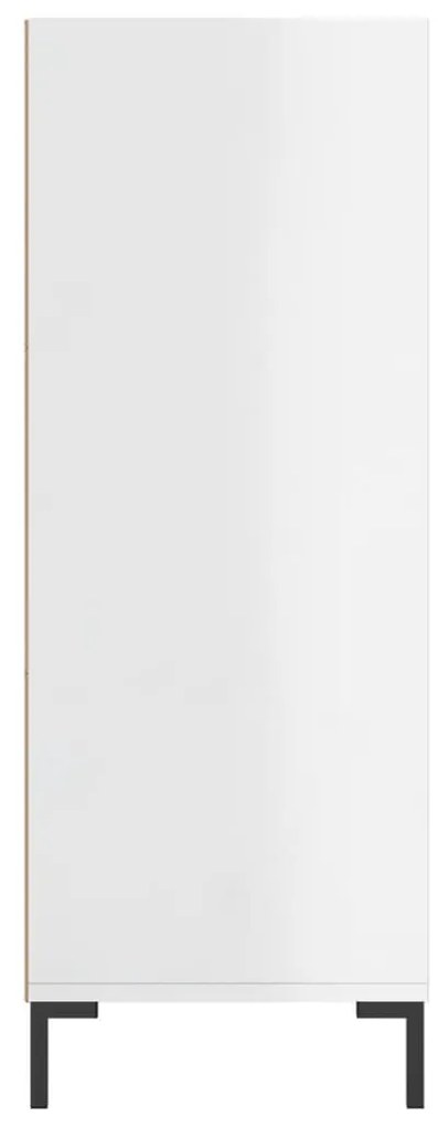 vidaXL Βιβλιοθήκη Γυαλιστερό Λευκό 69,5x32,5x90 εκ. Επεξεργασμένο Ξύλο