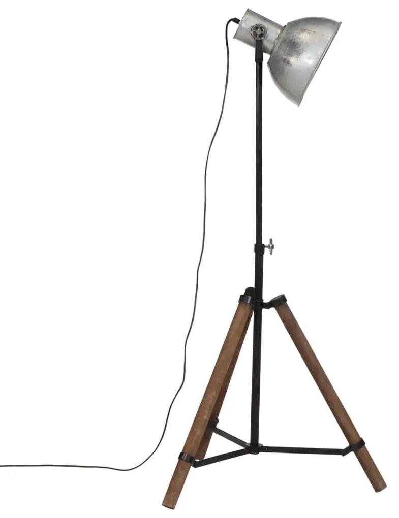 vidaXL Φωτιστικό Δαπέδου 25 W Vintage Ασημί 75x75x90-150 εκ. Ε27