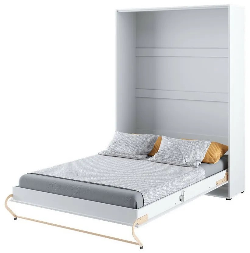 Κρεβάτι - ντουλάπα Concept Pro Lenart AH109, Διπλό, Άσπρο, 140x200, Πλαστικοποιημένη μοριοσανίδα, Τάβλες για Κρεβάτι, 155x237x217cm | Epipla1.gr