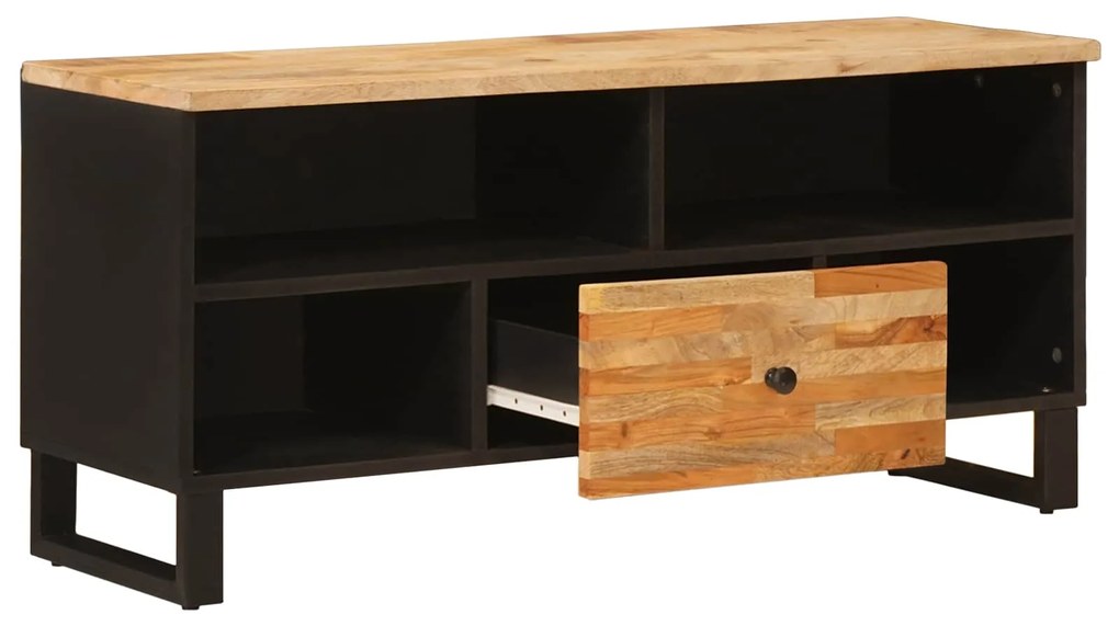 vidaXL Ντουλάπι TV με ράφι Καφέ 100 x 33,5 x 46 εκ Στερεό ξύλο μάνγκο