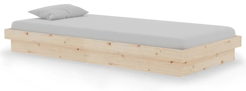 vidaXL Πλαίσιο Κρεβατιού 90 x 190 εκ. από Μασίφ Ξύλο 3FT Single