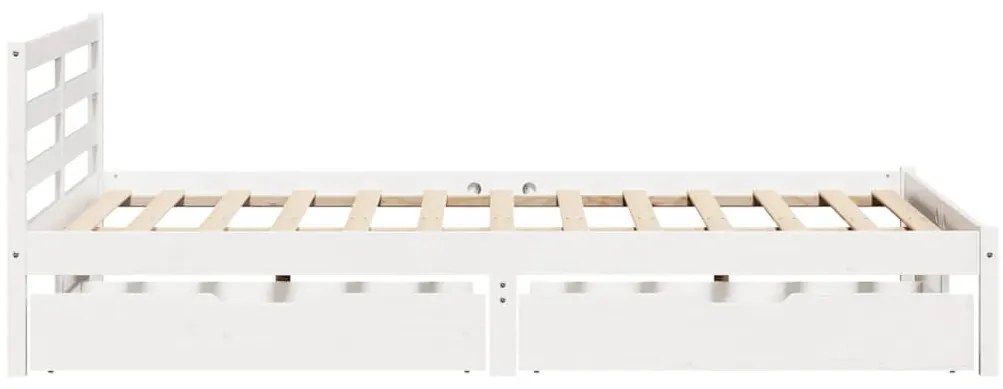 vidaXL Σκελετός Κρεβ. Χωρίς Στρώμα Λευκό 140x190 εκ Μασίφ Πεύκο
