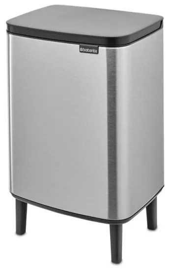 Κάδος Brabantia Bo Small Hi 1006650, 12 l, Ομαλό και αθόρυβο άνοιγμα, Αντιολισθητική βάση, Ανθεκτικό στα δακτυλικά αποτυπώματα, Inox