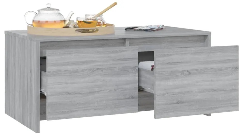 vidaXL Τραπεζάκι Σαλονιού Γκρι Sonoma 90x50x41,5 εκ. Επεξ. Ξύλο