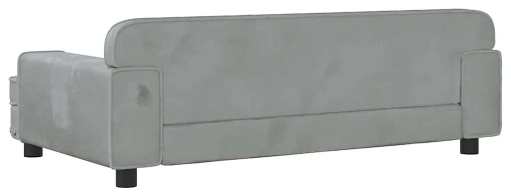 vidaXL Καναπές Παιδικός Ανοιχτό Γκρι 90 x 53 x 30 εκ. από Βελούδο