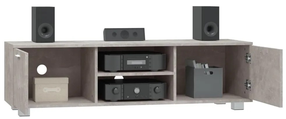 vidaXL Έπιπλο Τηλεόρασης Γκρι Σκυροδέματος 140x40,5x35 εκ. Επεξ. Ξύλο