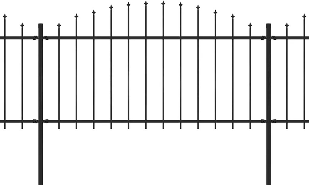 vidaXL Κάγκελα Περίφραξης με Λόγχες Μαύρα (1,25-1,5)x13,6 μ. Ατσάλινα