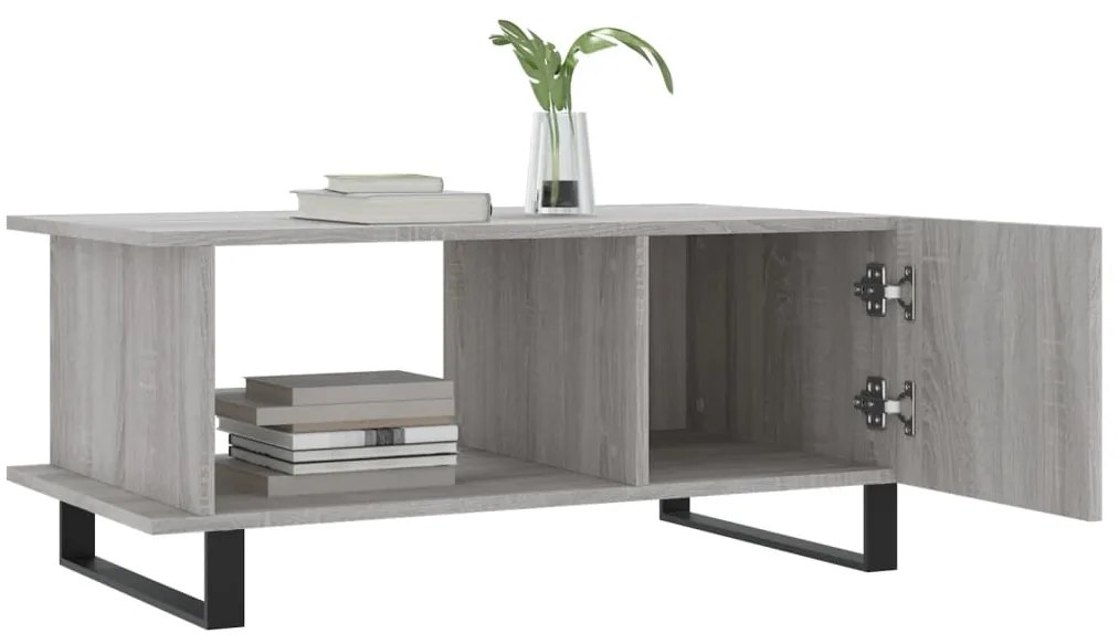 vidaXL Τραπεζάκι Σαλονιού Γκρι Sonoma 90x50x40 εκ. Επεξεργασμένο Ξύλο