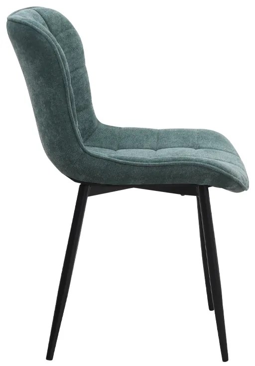 Καρέκλα τραπεζαρίας Chiara Megapap πράσινο ύφασμα - μεταλλικό μαύρο πόδι 48x58x81εκ.