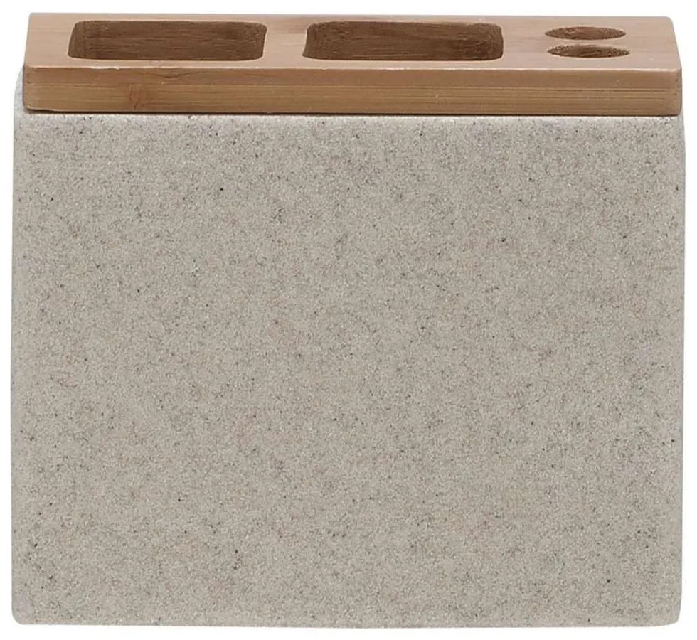 Ποτήρι Ηλεκτρικής Οδοντόβουρτσας Grace 12,3x6,5x9,7cm Sand Sealskin Polyresin
