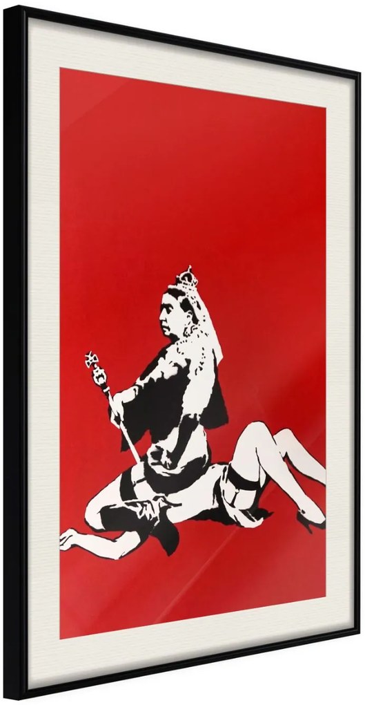 Αφίσα - Banksy: Queen Victoria - 20x30 - Μαύρο - Με πασπαρτού