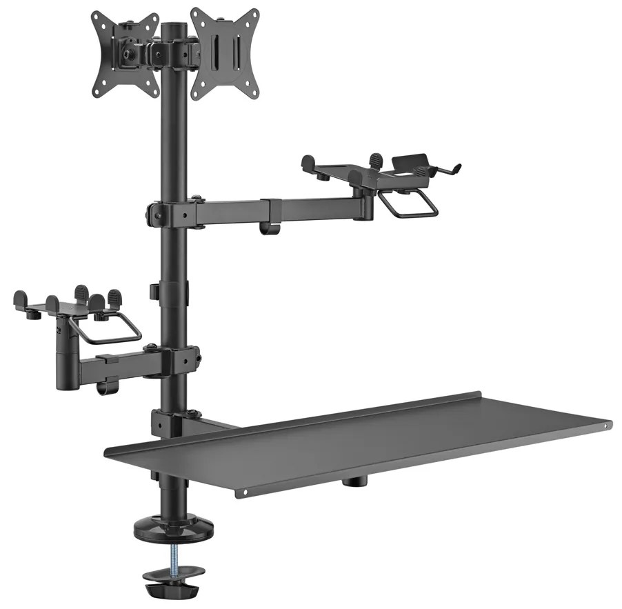 BRATECK βάση γραφείου PMM-02LD για 2x οθόνες 17"-32"/POS/πληκτρολόγιο