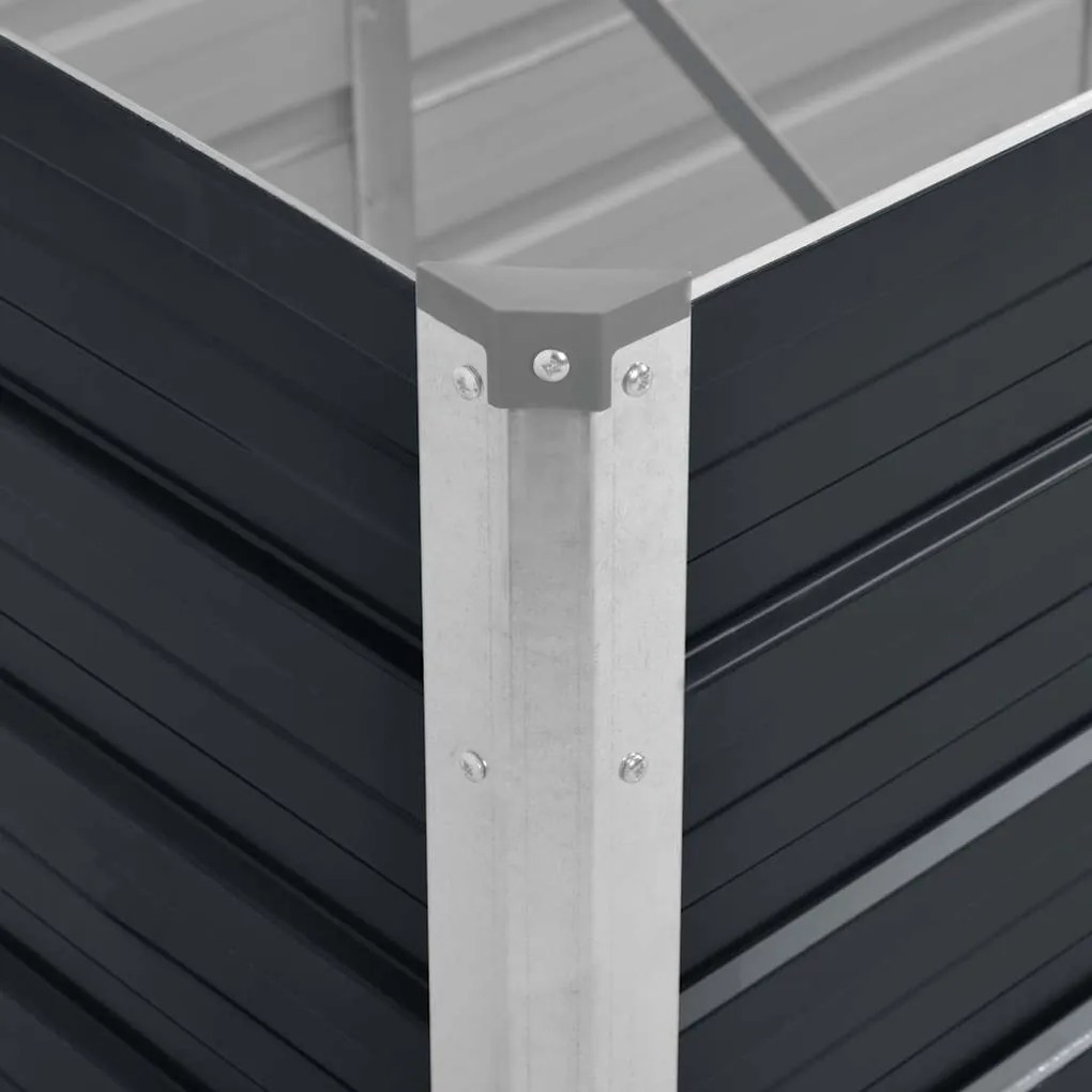 vidaXL Ζαρντινιέρα Υπερυψωμένη Ανθρακί 240x80x77 εκ. Γαλβαν. Χάλυβας