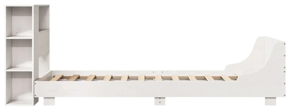 vidaXL Σκελετός Κρεβατιού Χωρίς Στρώμα Λευκό 100x200 εκ. Μασίφ Πεύκο