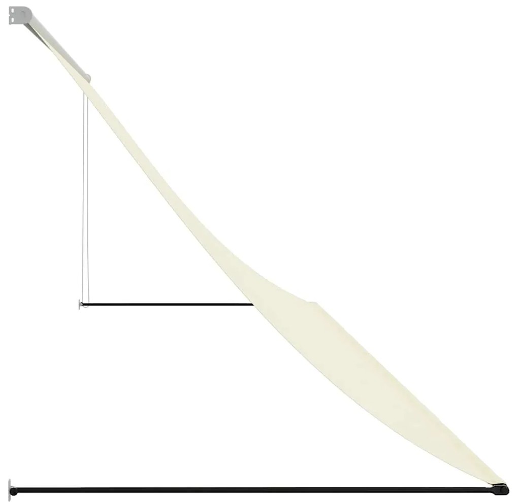 vidaXL Τέντα Συρόμενη Κρεμ 400 x 150 εκ. από Ύφασμα και Ατσάλι