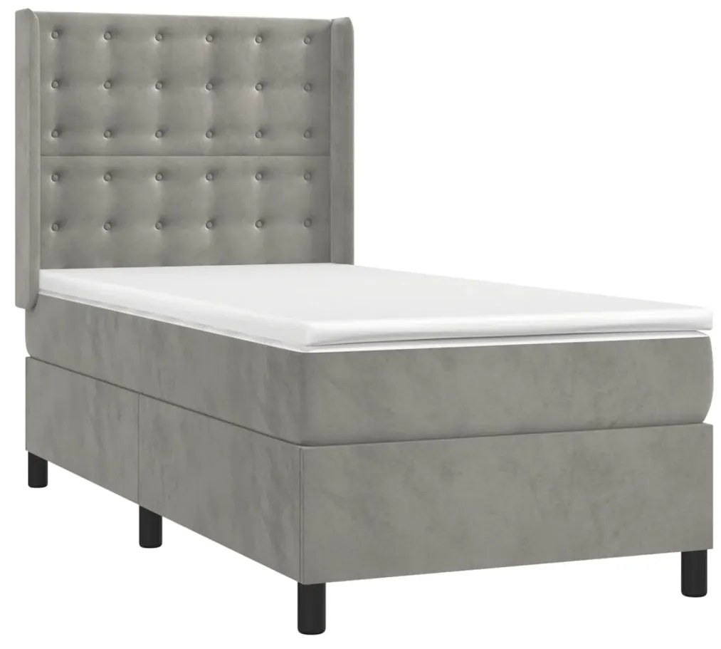 ΚΡΕΒΑΤΙ BOXSPRING ΜΕ ΣΤΡΩΜΑ ΑΝΟΙΧΤΟ ΓΚΡΙ 100X200 ΕΚ. ΒΕΛΟΥΔΙΝΟ 3132903