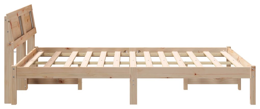 vidaXL Σκελετός Κρεβατιού Καφέ 140 x 190 cm Ξύλο πεύκου