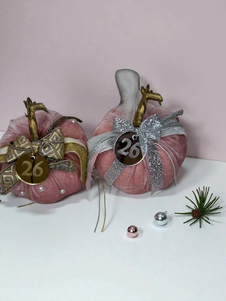 Κολοκύθα Ροζ απαλό βελούδινη μεγάλη - Ασημί