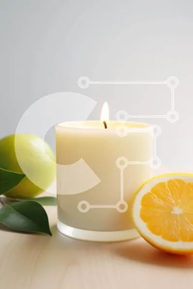 Intra Συλλεκτικό Ξύλινο Παζλ Plywood  4mm - Κερί και εσπεριδοειδή σε ένα τραπέζι Σε Ξύλινο Κουτί - Διαστάσεις Puzzle: 10x10 cm – 25 κομμάτια