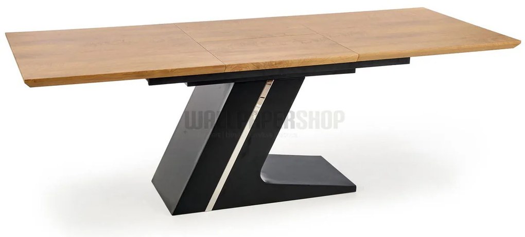 Gusto Ανοιγομένη Τραπεζαρία Μπεζ / Μαύρο 160-220x90x75