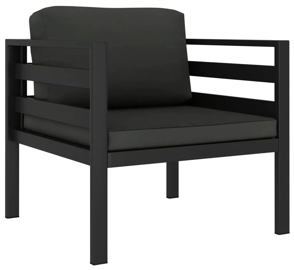 vidaXL Σαλόνι Κήπου 7 Τεμαχίων Ανθρακί Αλουμινίου με Μαξιλάρια