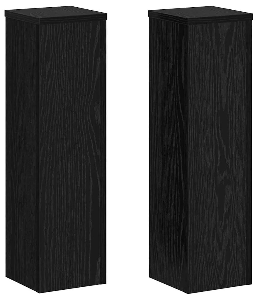 vidaXL Βάση φυτών 2 pcs Μαύρη δρυς 17 x 17 x 60 cm Επεξεργασμένο ξύλο