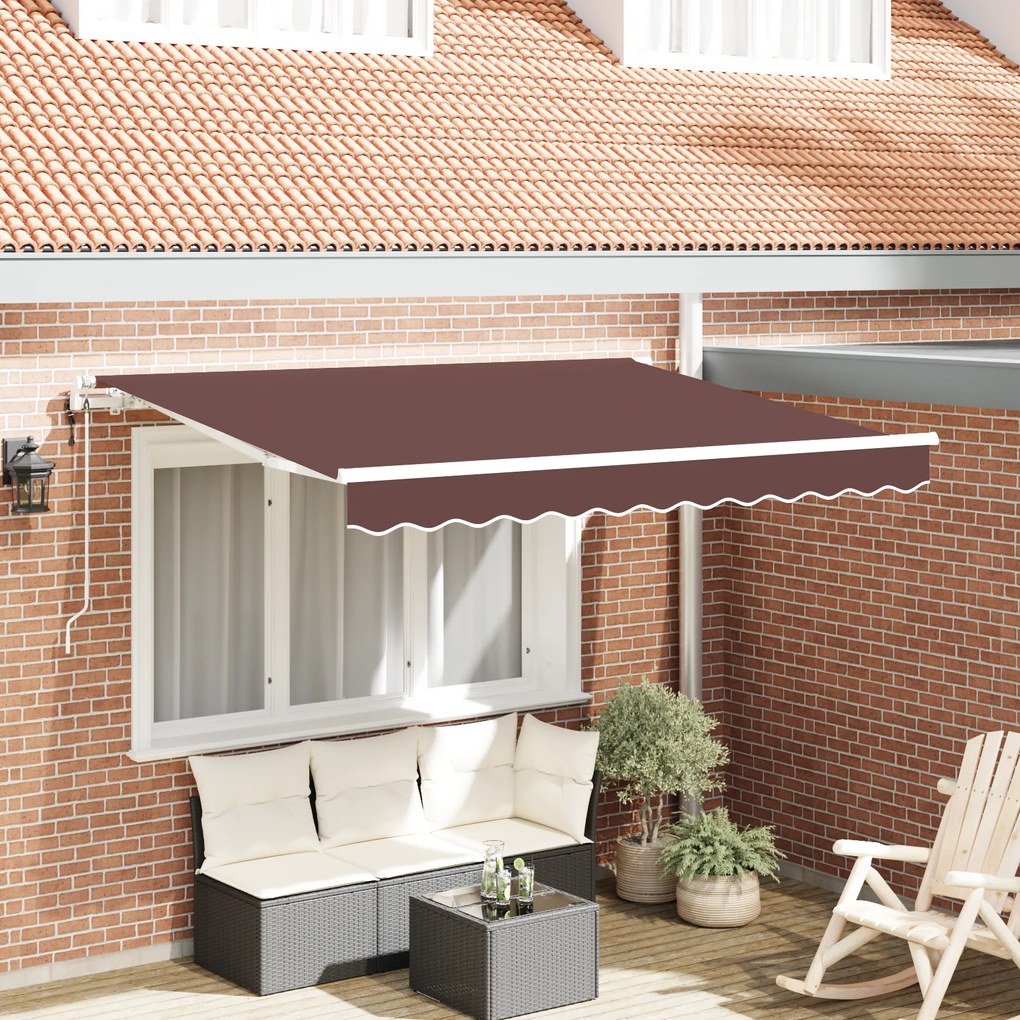 vidaXL Σκηνίτσα Αναδιπλούμενη Καφέ 350 x 200 cm Πολυεστέρας, Αλουμίνιο