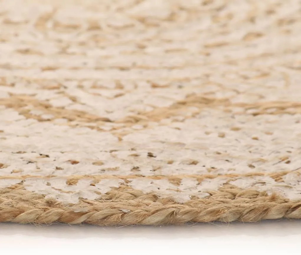 vidaXL Χαλί Πλεκτό Στρογγυλό με Σχέδιο 120 εκ. από Γιούτα