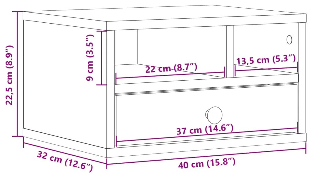 ΒΑΣΗ ΕΚΤΥΠΩΤΗ ΓΚΡΙ SONOMA 40X32X22,5 ΕΚ. ΑΠΟ ΕΠΕΞΕΡΓΑΣΜΕΝΟ ΞΥΛΟ 840609