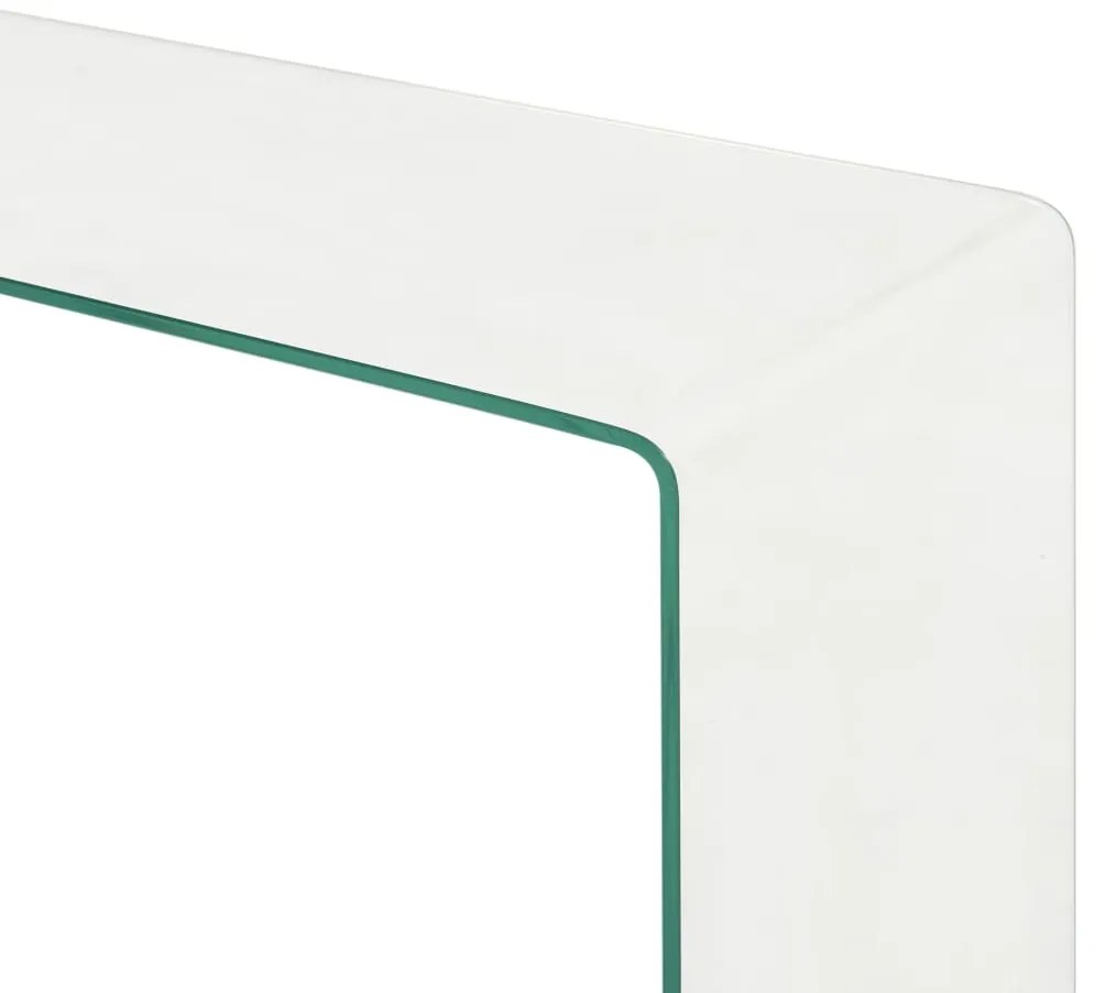 vidaXL Τραπεζάκι Σαλονιού Σετ 2 τεμ 90x30x20/110x30x40 εκ Ψημένο Γυαλί