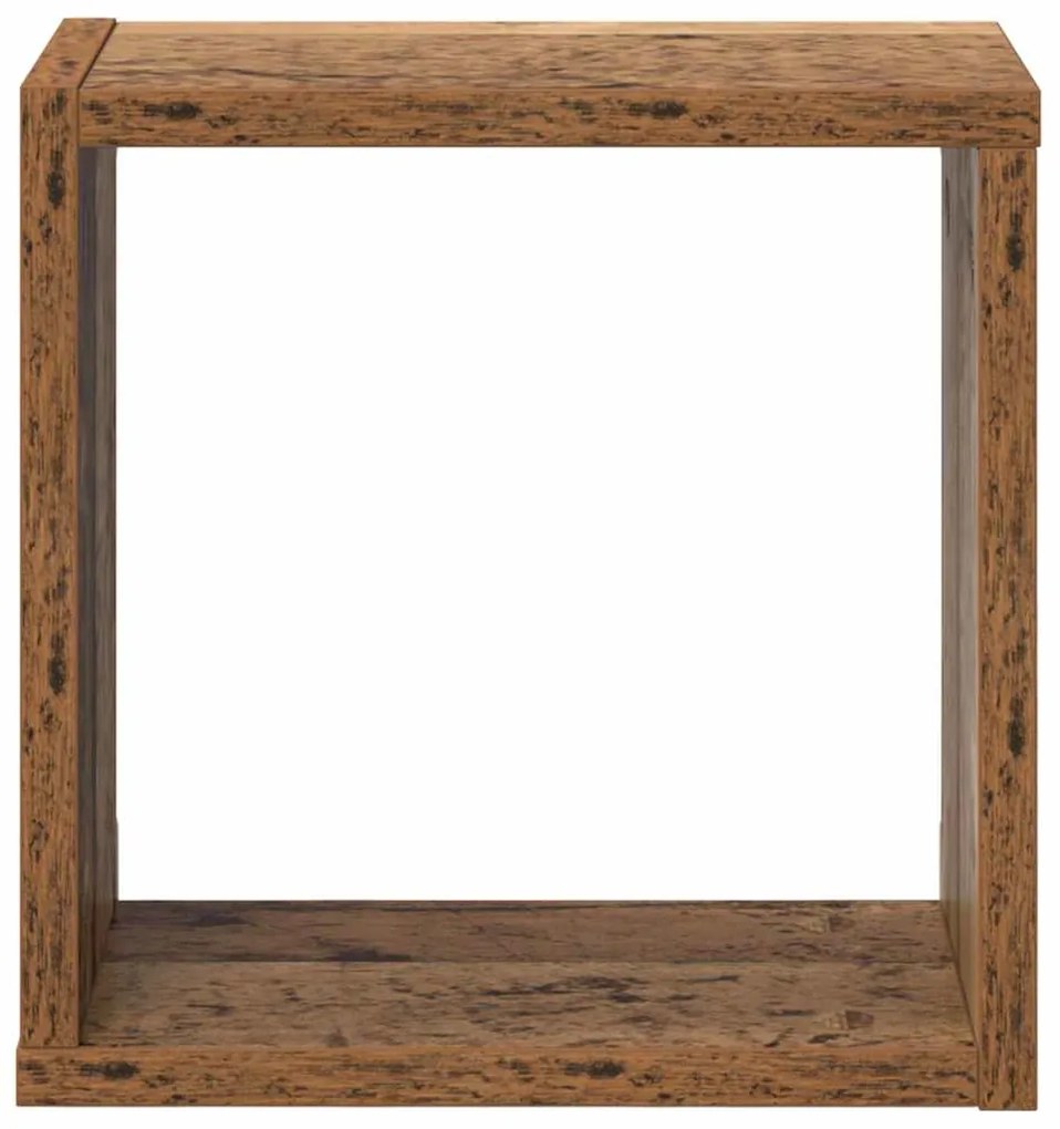 vidaXL Ράφια Τοίχου με ράφι 2 pcs Παλαιό ξύλο 26 x 15 x 26 cm